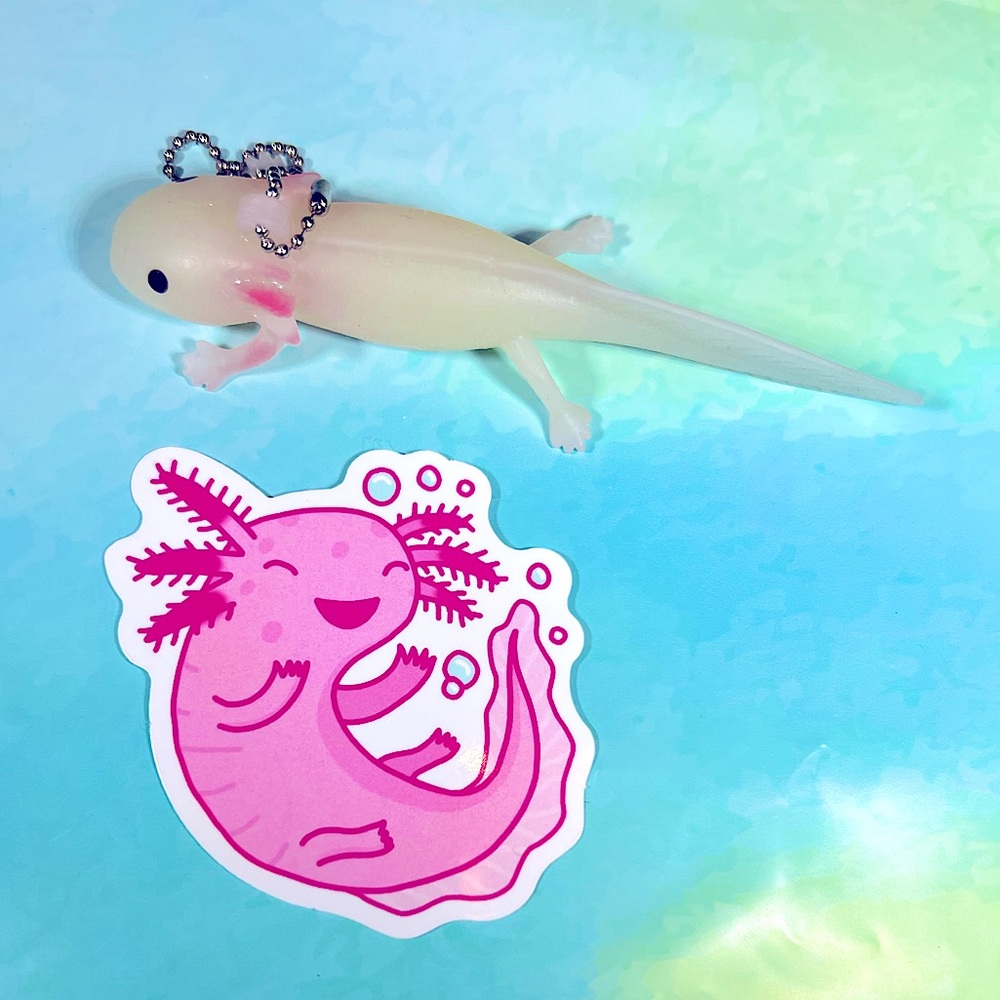 LAUGHalotl Axolotl Crazy Trending WaterProof Single Decor Accent Sticker